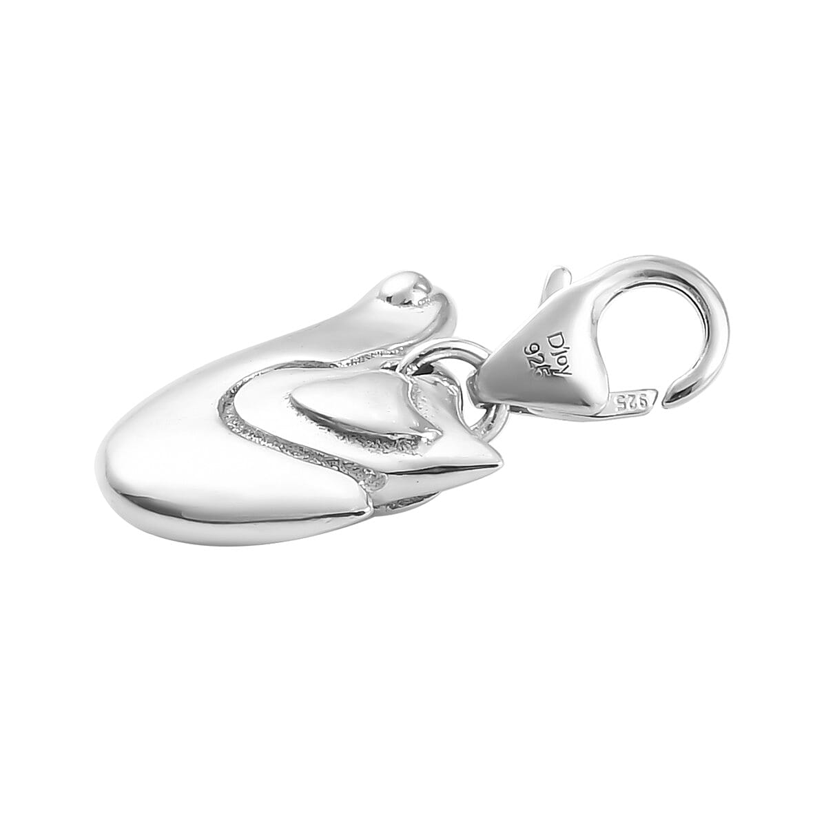 Platinum Over Sterling Silver Dove Charm 3.44 Grams