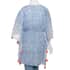Manglam Blue, White Hand Screen Printed Kaftan with Orange Tassels (One Size Fits Most, Cotton) image number 2