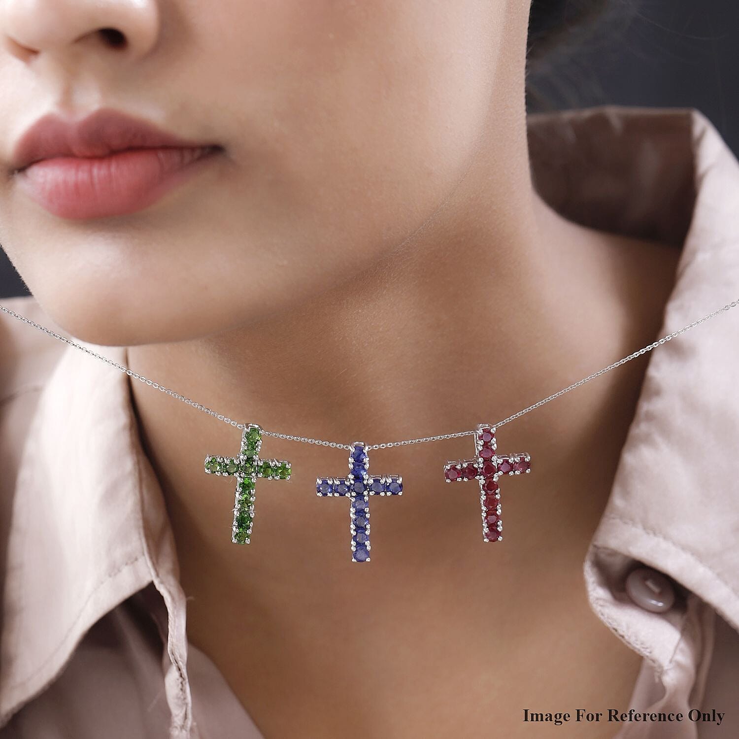 アクセサリー MasaMina Buy Set of 3 Chrome Diopside Masoala Sapphire (D) Niassa