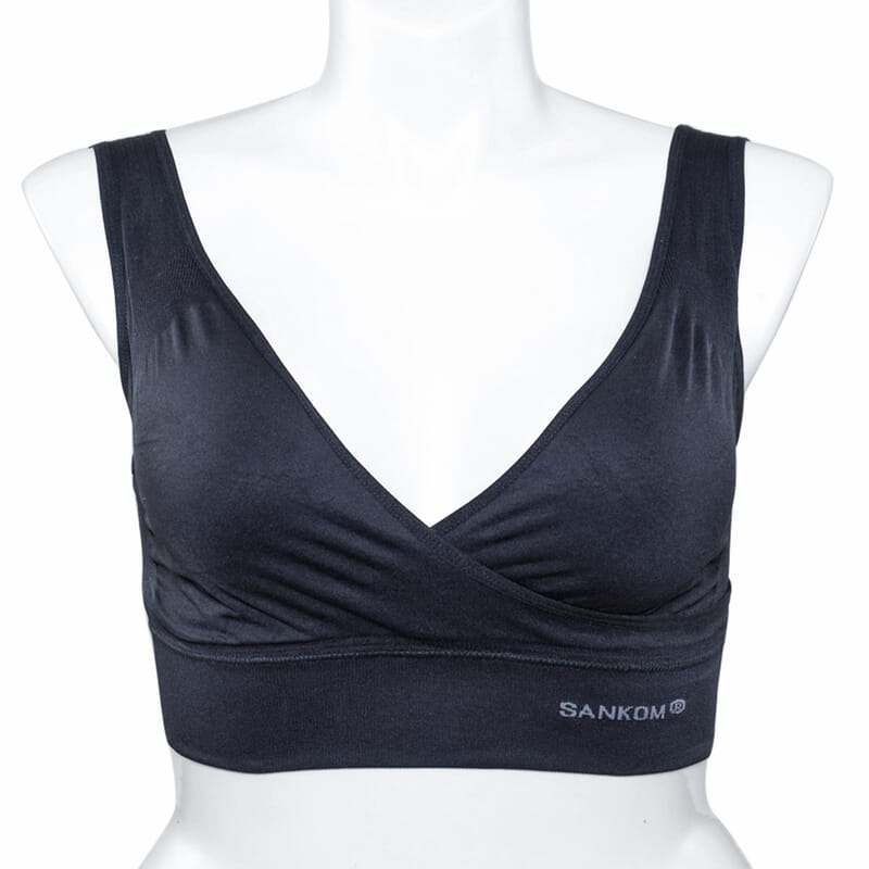 SANKOM Patent Black Wireless Posture Support Bra with Aloe Vera Fibers-M/L