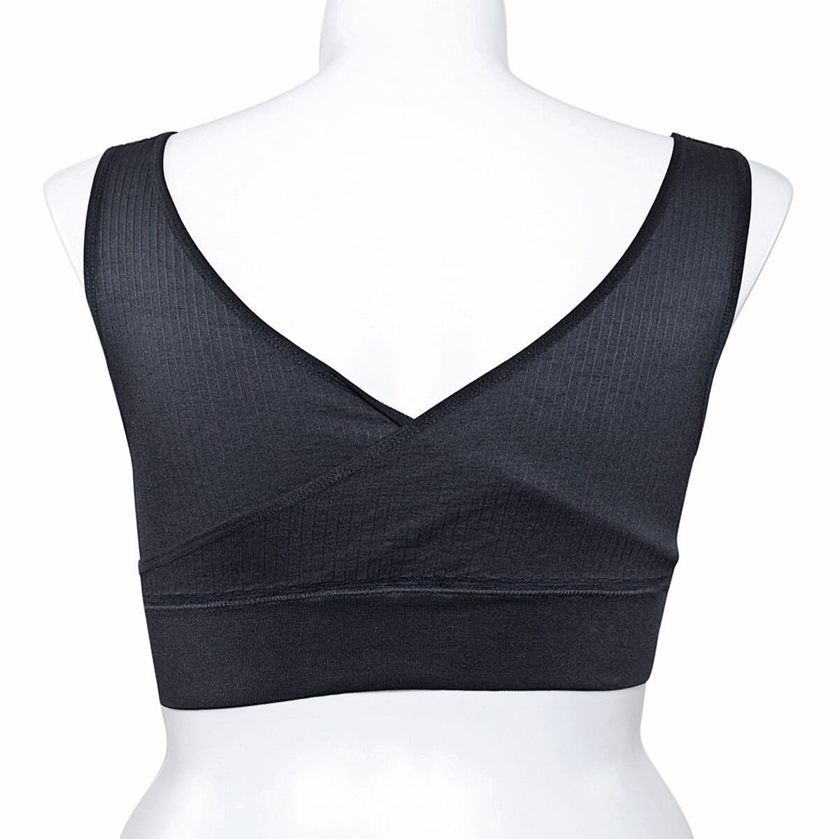 SANKOM Patent Black Wireless Posture Support Bra with Aloe Vera Fibers-XL/XXL image number 3