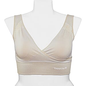 Sankom Patent Beige Wireless Posture Support Bra with Cooling Fibers - XL/XXL