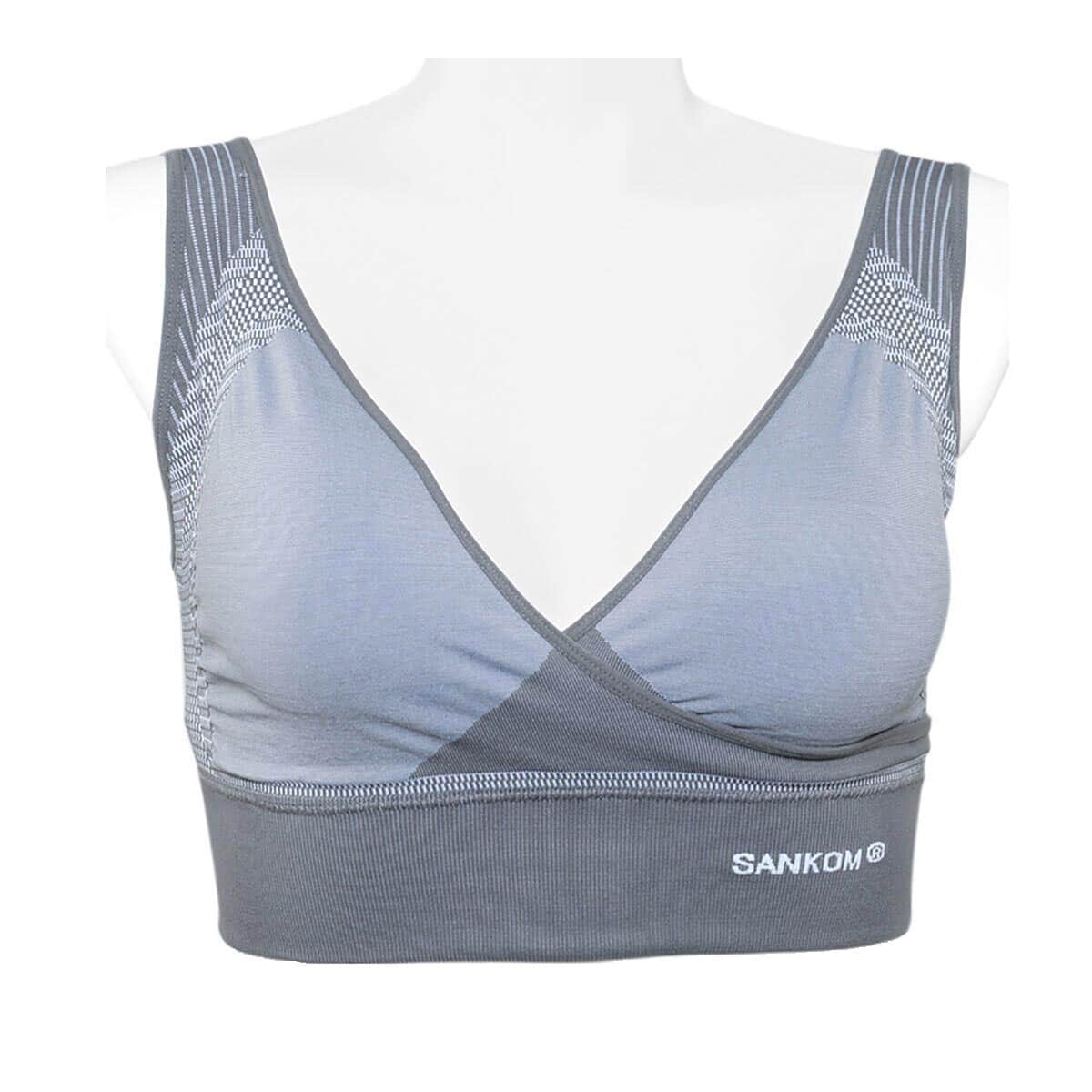 SANKOM-Gray Support & Posture Bra with Bamboo Fibers (M/L) image number 0