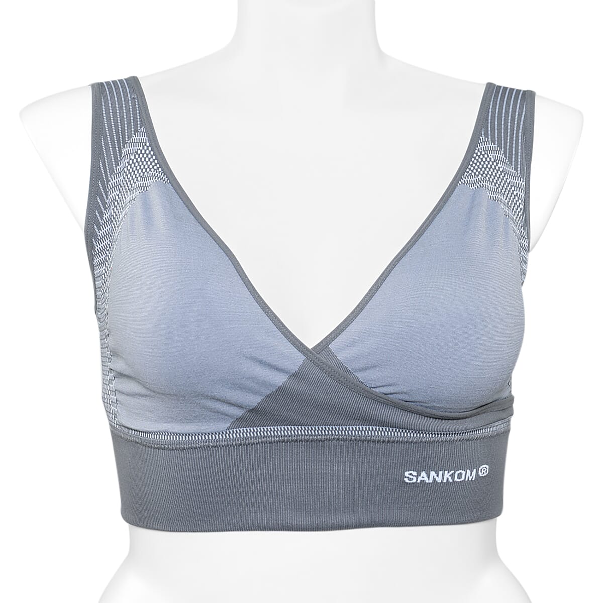 SANKOM Patent Gray Wireless Posture Support Bra with Bamboo Fibers - XXL image number 0