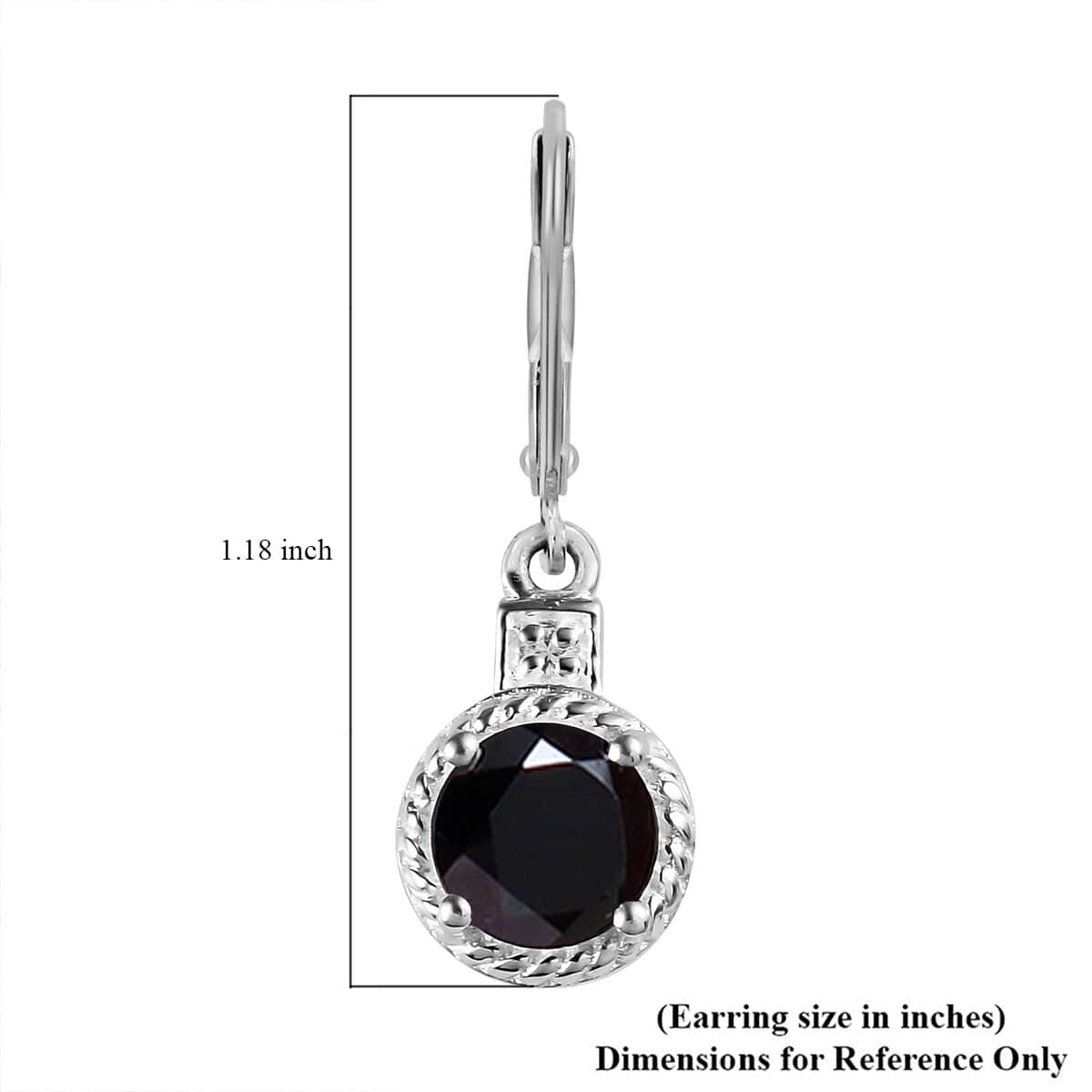 Thai Black Spinel and Zircon Earrings in Sterling Silver with Stainless Steel Lever Back 3.35 ctw image number 5