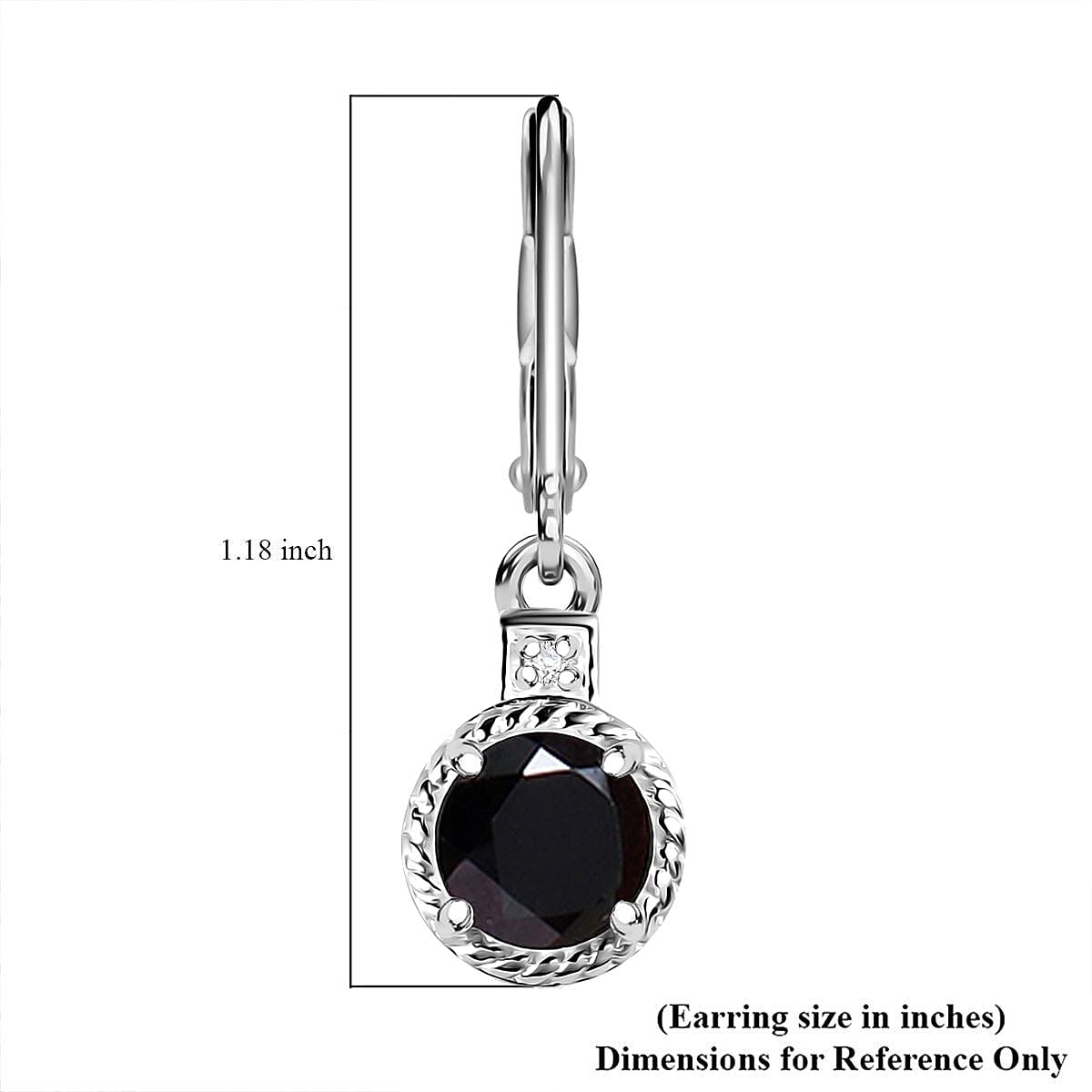 D'Joy Thai Black Spinel and Zircon 3.35 ctw Earrings in Sterling Silver with Stainless Steel Lever Back  image number 6