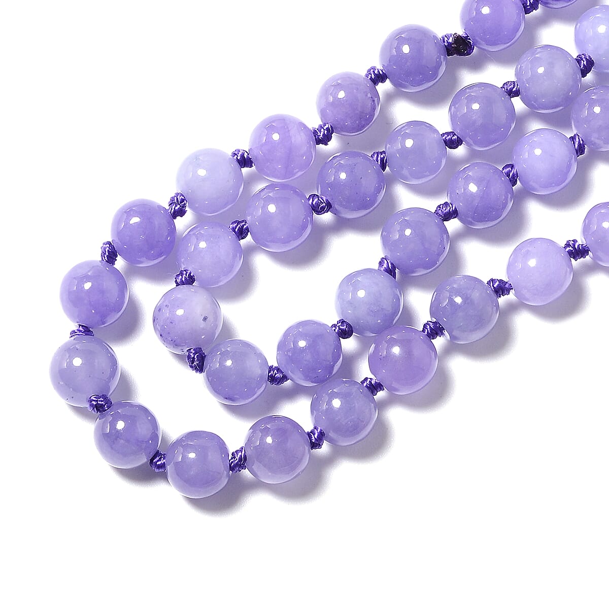 Purple Jade (D) Beads Endless Necklace (100 in) 1091.00 ctw image number 1