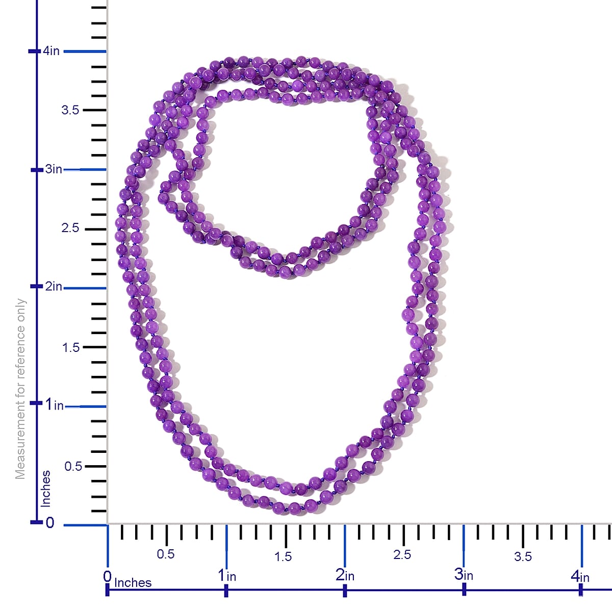 Purple Jade (D) Beads Endless Necklace (100 in) 1091.00 ctw image number 3