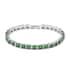 Green Glass and Simulated Diamond Tennis Bracelet in Silverton (7.50 In) 5.00 ctw  image number 0