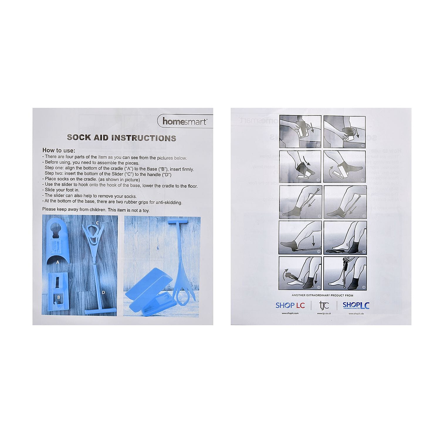 Set of 2 Stockinged Assistor with Slider Handle