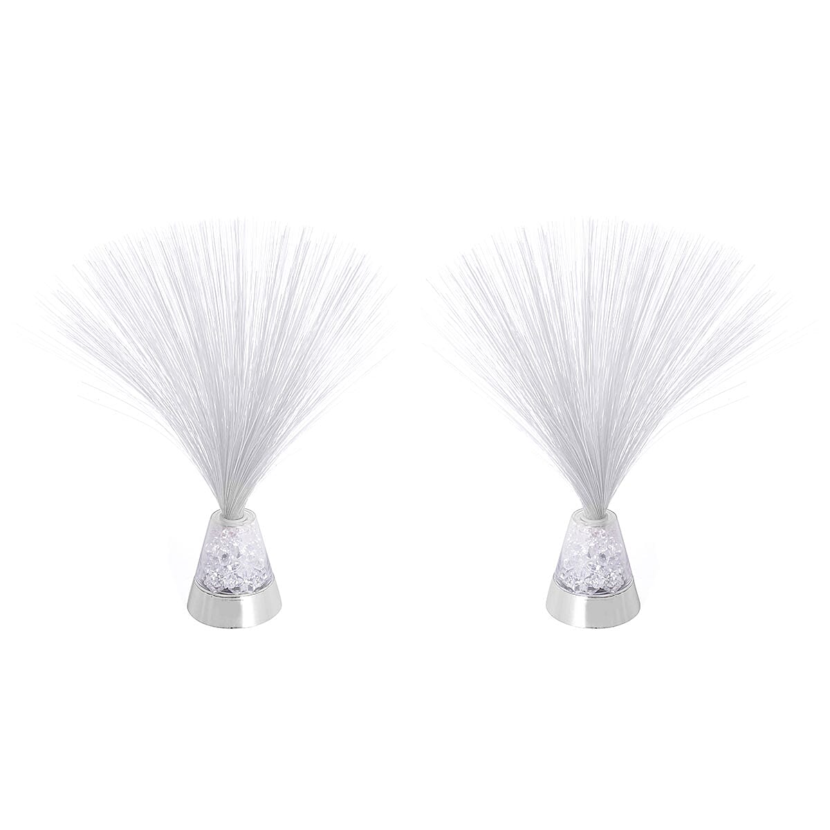 Set of 2 White Mini Fiber Optic Light (3xAAA Batteries Not Included)