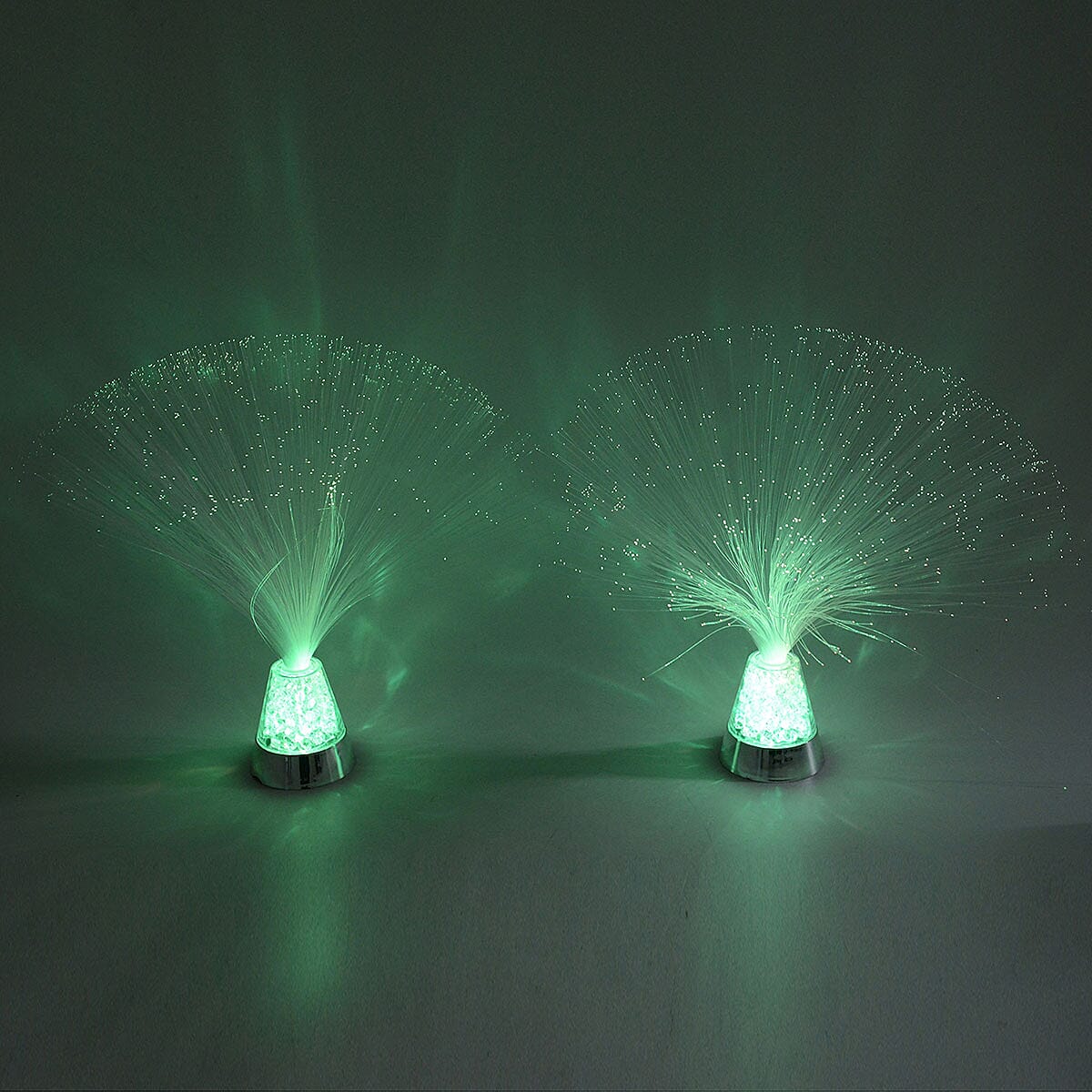 Set of 2 White Mini Fiber Optic Light (3xAAA Batteries Not Included)