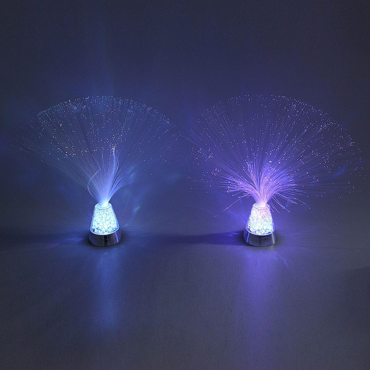 Set of 2 White Mini Fiber Optic Light (3xAAA Batteries Not Included)