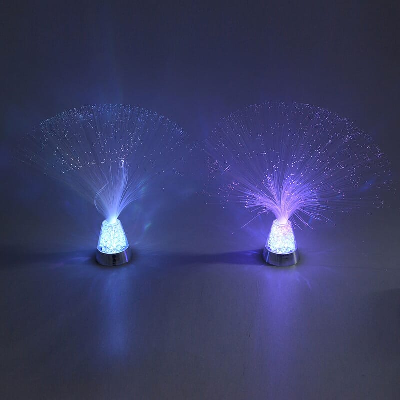 Set of 2 White Mini Fiber Optic Light (3xAAA Batteries Not Included)