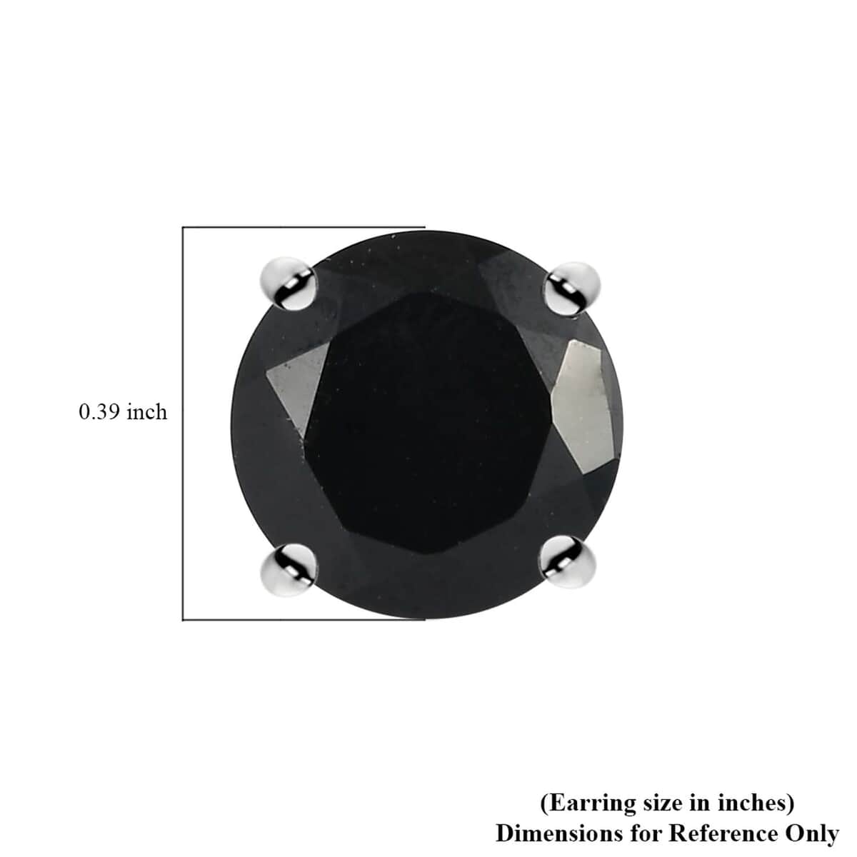 Thai Black Spinel Stud Earrings in Sterling Silver, Black Solitaire Earrings, 925 Silver Studs 6.60 ctw image number 6