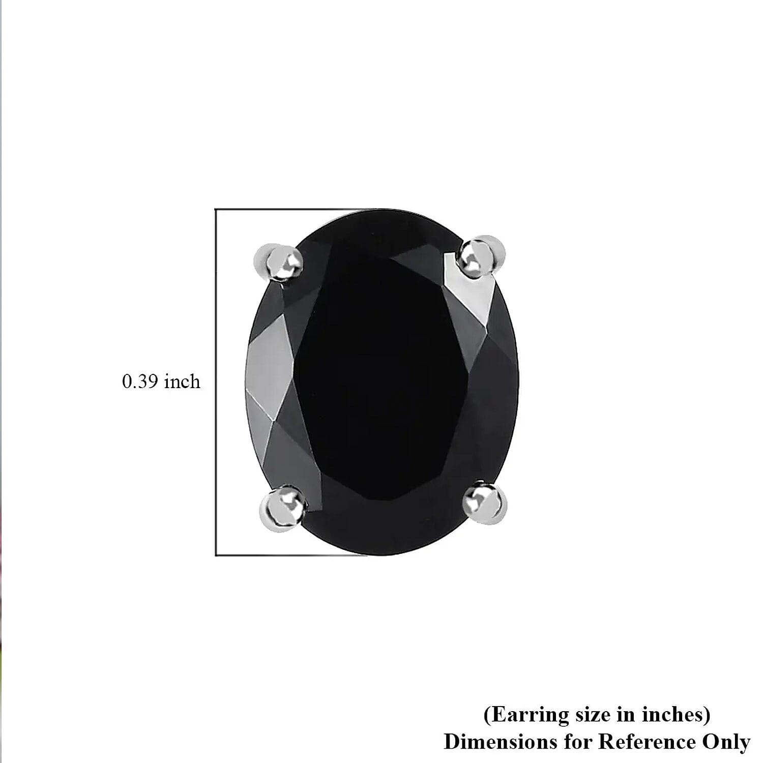 D'Joy Thai Black Spinel 6.25 ctw Stud Earrings in Sterling Silver, Oval Solitaire Earrings, 925 Sterling Silver Earrings For Women