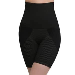 Sankom Patent Mid-Thigh Shaper with Aloe Vera Fibers (XS, Black)