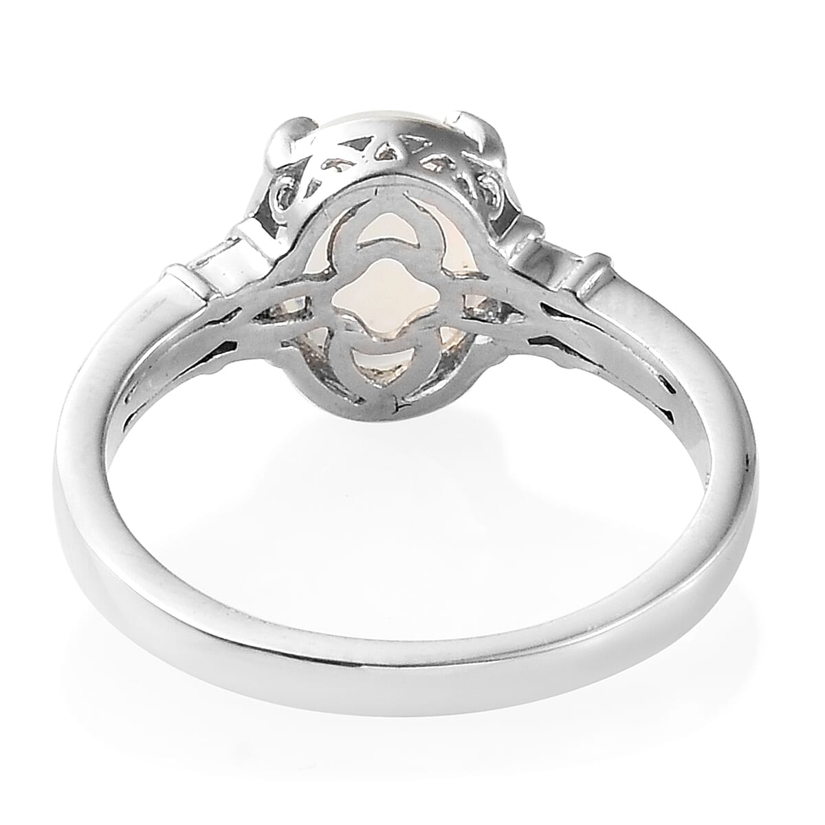 Ethiopian Welo Opal, Diamond (0.18 ct) Ring in Platinum Over Sterling Silver (Size 10.0) 2.33 ctw