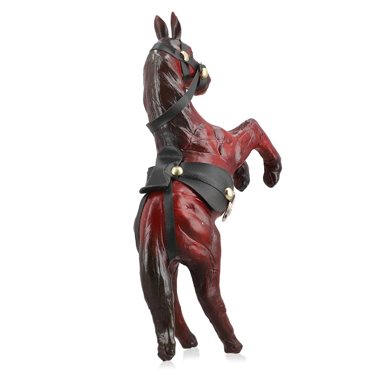 Handcrafted Genuine Leather Horse Statue image number 3