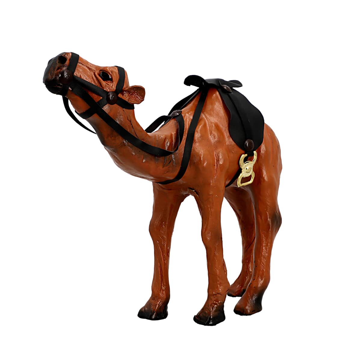 Handcrafted Genuine Leather Camel Statue image number 0