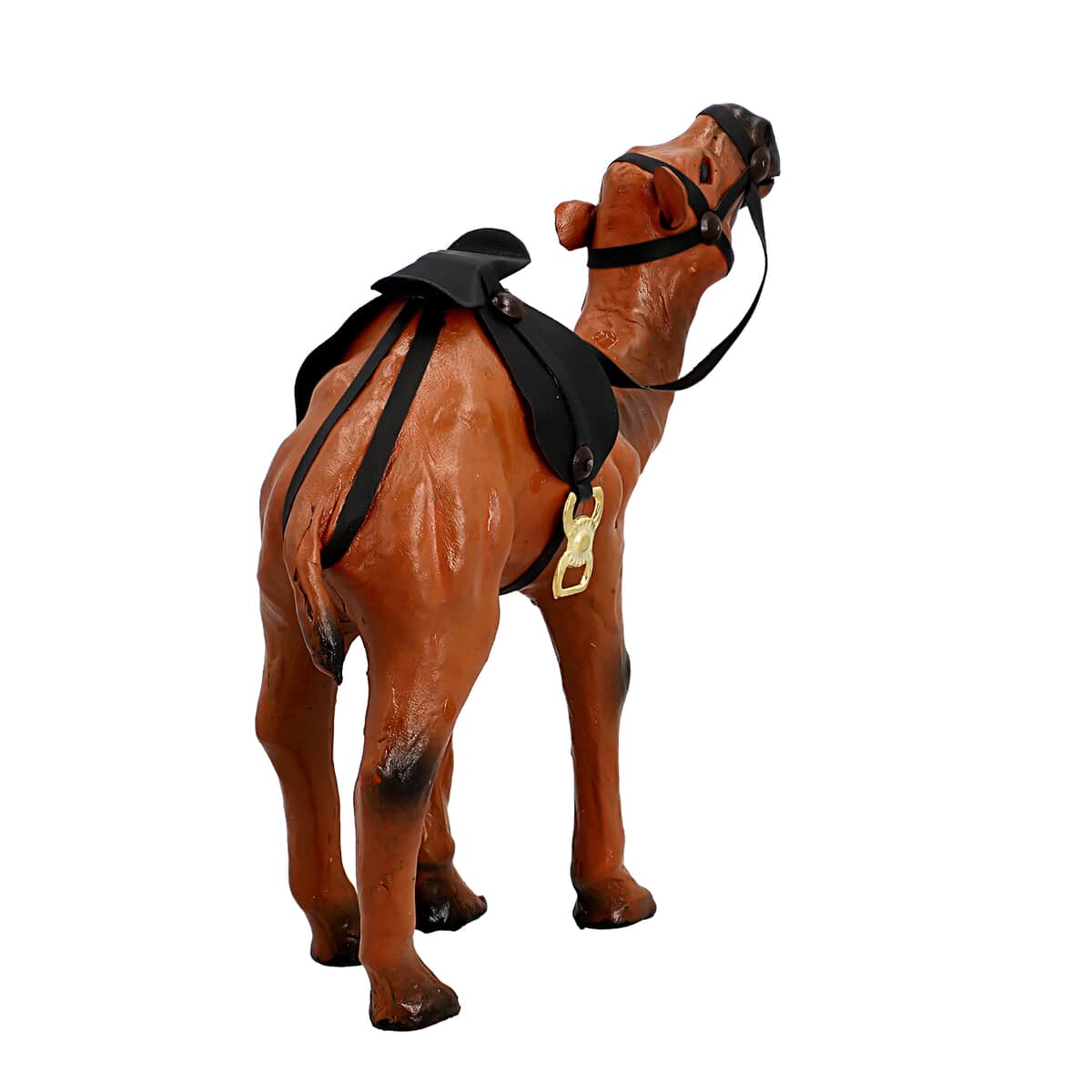 Handcrafted Genuine Leather Camel Statue image number 4