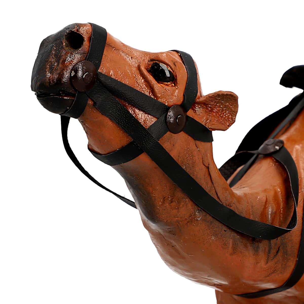 Handcrafted Genuine Leather Camel Statue image number 5