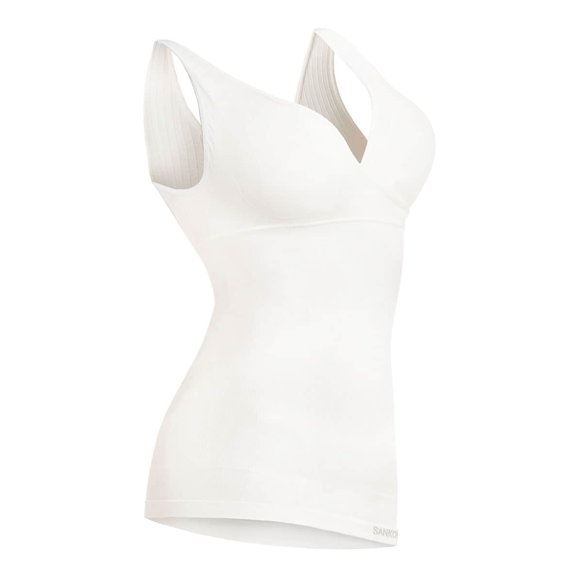 Buy SANKOM Patent Set of 2 Classic Body Shaping Padded Camisole with Built-in  Bra (XL/XXL, Black & Beige) at ShopLC.