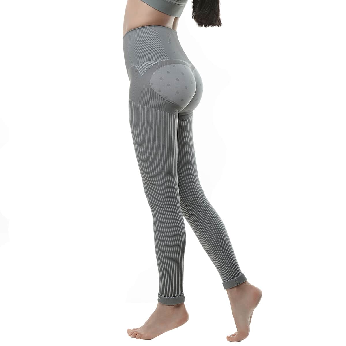 SANKOM Patent Gray Posture And Shaper Leggings For Women With Bamboo Fibers - XS/S image number 1