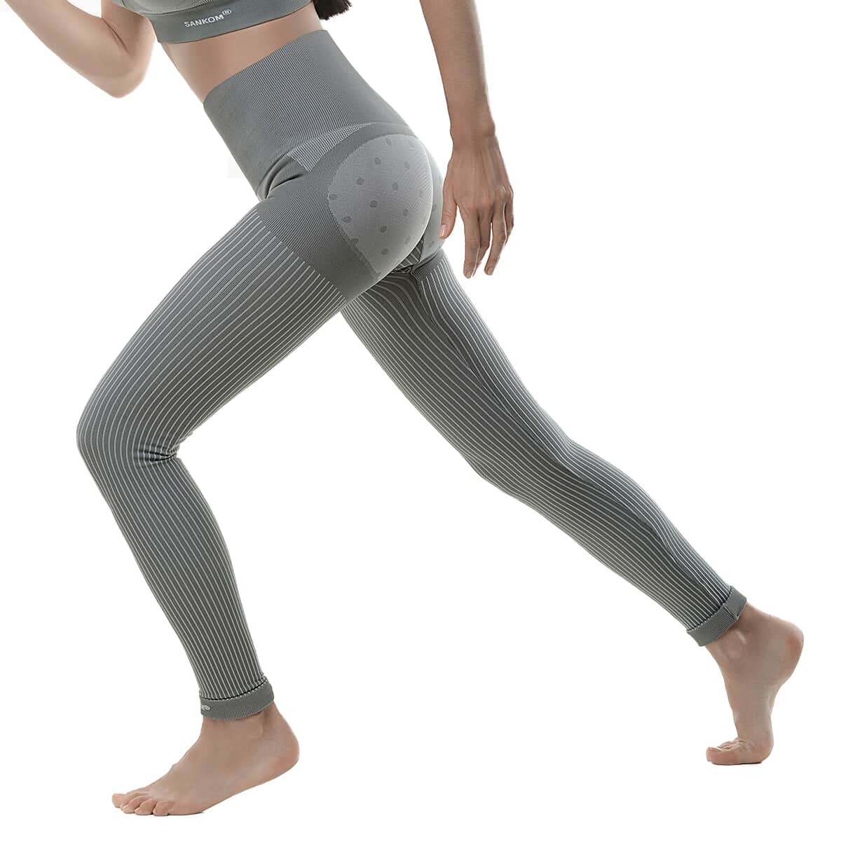 SANKOM Patent Gray Posture And Shaper Leggings For Women With Bamboo Fibers - XS/S image number 3