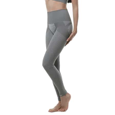SANKOM Patent Gray Posture And Shaper Leggings For Women With Bamboo Fibers - XS/S image number 4