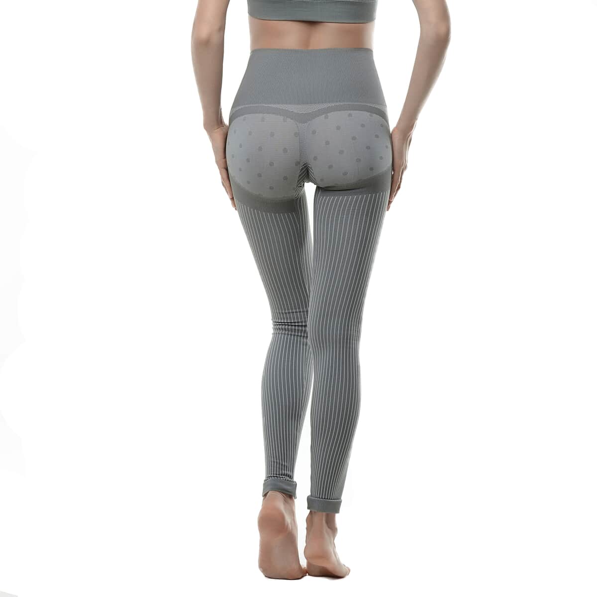 SANKOM Patent Gray Posture And Shaper Leggings For Women With Bamboo Fibers - M/L image number 2