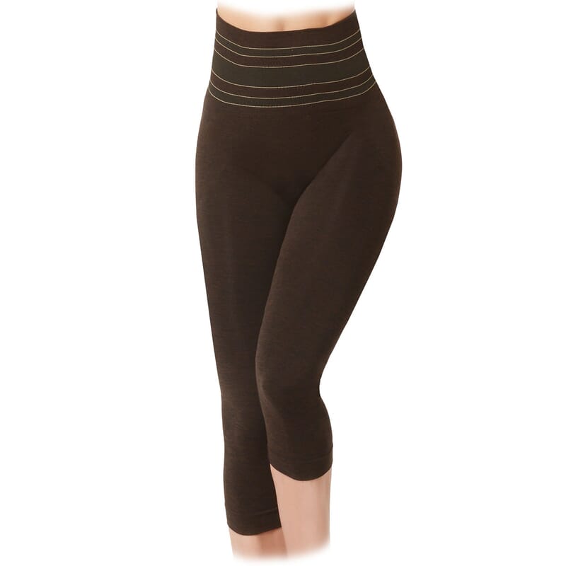 SANKOM Patent Shaper Capri Leggings - S/M | Brown