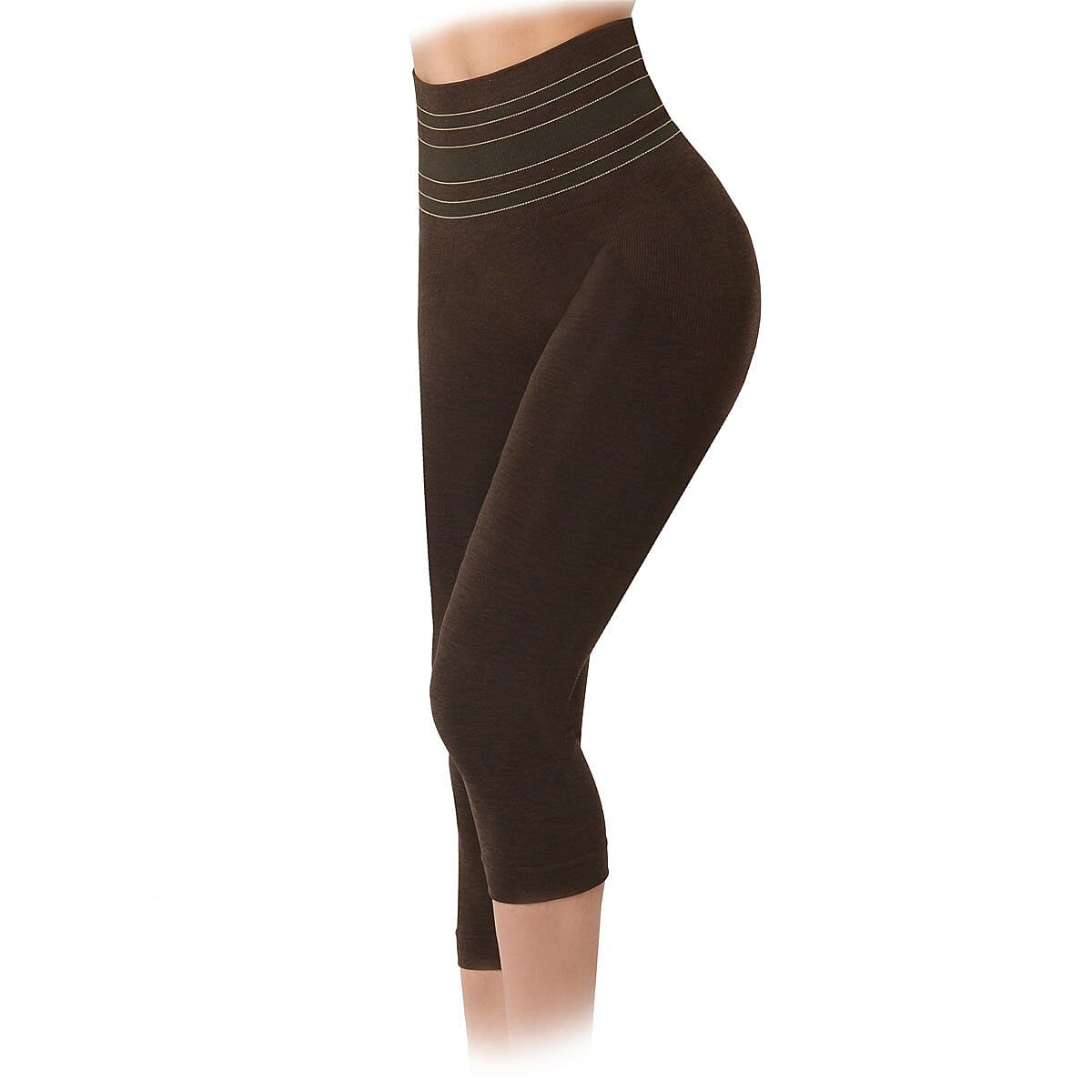 SANKOM-Black Shimmer Slimmer and Posture Shaper Capri Leggings for Exclusive Comfort (Yoga Fitness Wear)-XXL image number 1