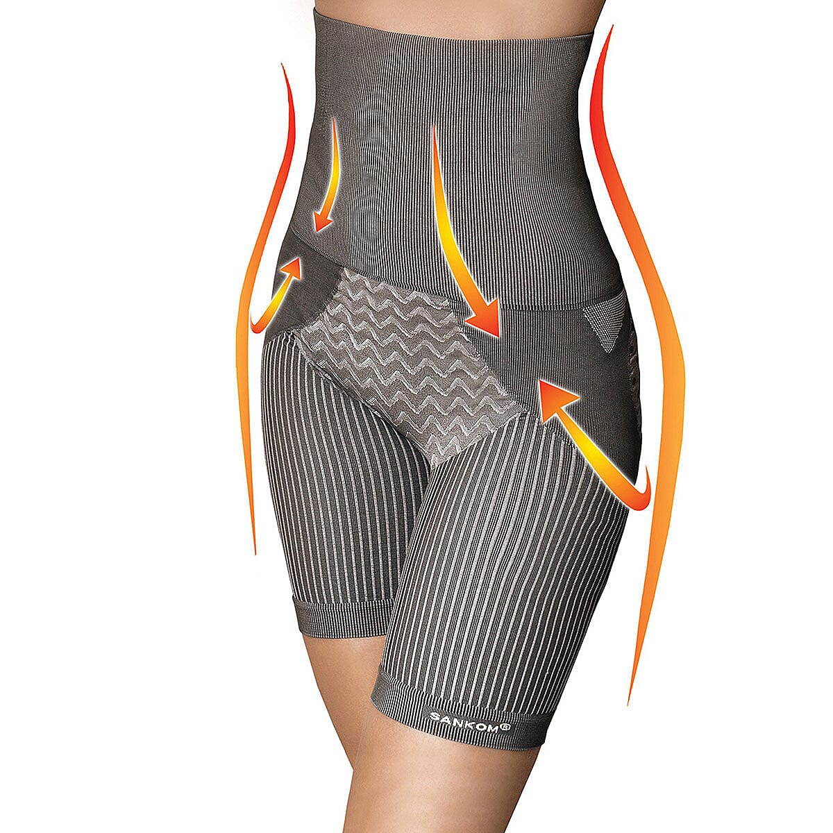 Sankom Patent Mid-Thigh Shaper with Bamboo Fibers - XS | Gray 