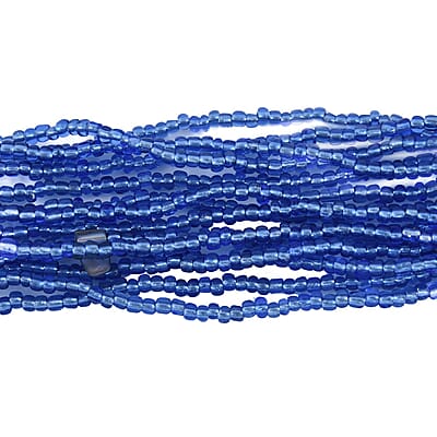 Blue Seed Beaded Multi Strand Necklace With Shell Wooden Buckle Bracelet  For Women in Stainless Steel, Handmade Jewelry Set For Women (18 Inches)