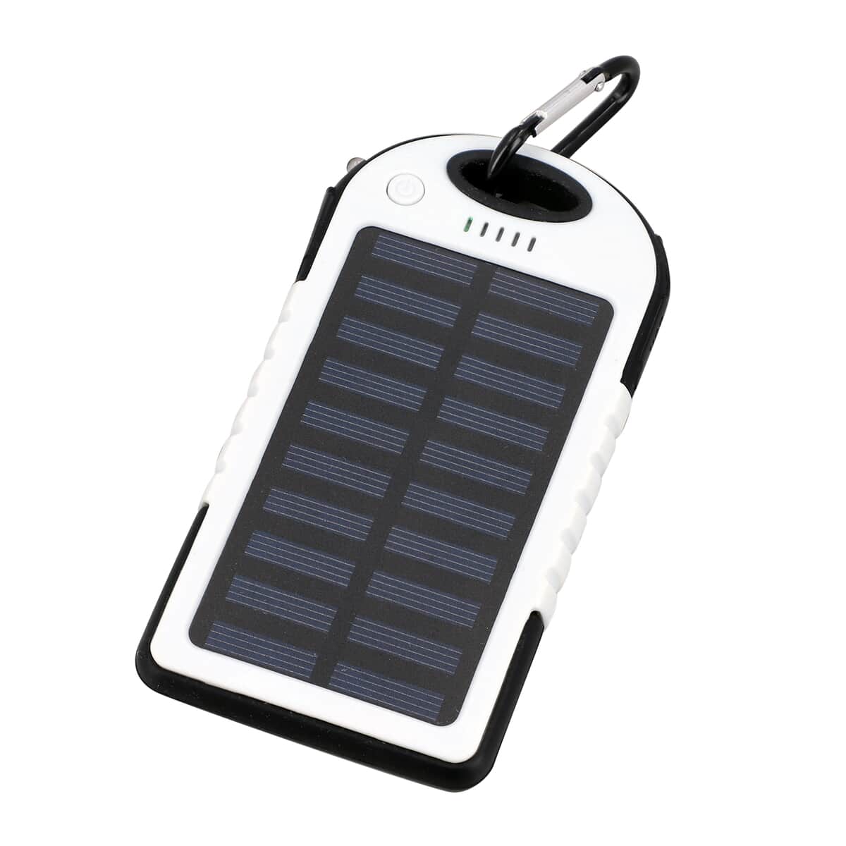 Homesmart White Carabiner Solar 5000 mAh Battery Charger with USB & Emergency LED Flash Light image number 0