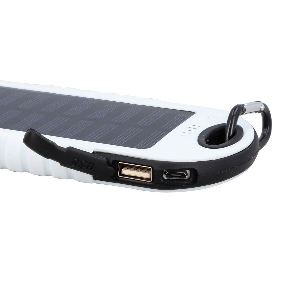 Homesmart White Carabiner Solar 5000 mAh Battery Charger with USB & Emergency LED Flash Light image number 4