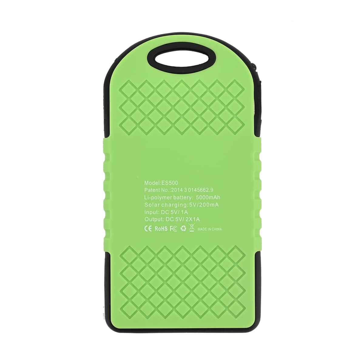 Homesmart Lime Green Carabiner Solar 5000 mAh Battery Charger with USB & Emergency LED Torch image number 3