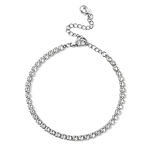 Simulated Diamond Tennis Bracelet in Stainless Steel (6.50-8.50In)