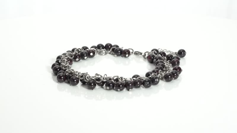 Mozambique Garnet Anklet in Stainless Steel (9 in) 75.00 ctw