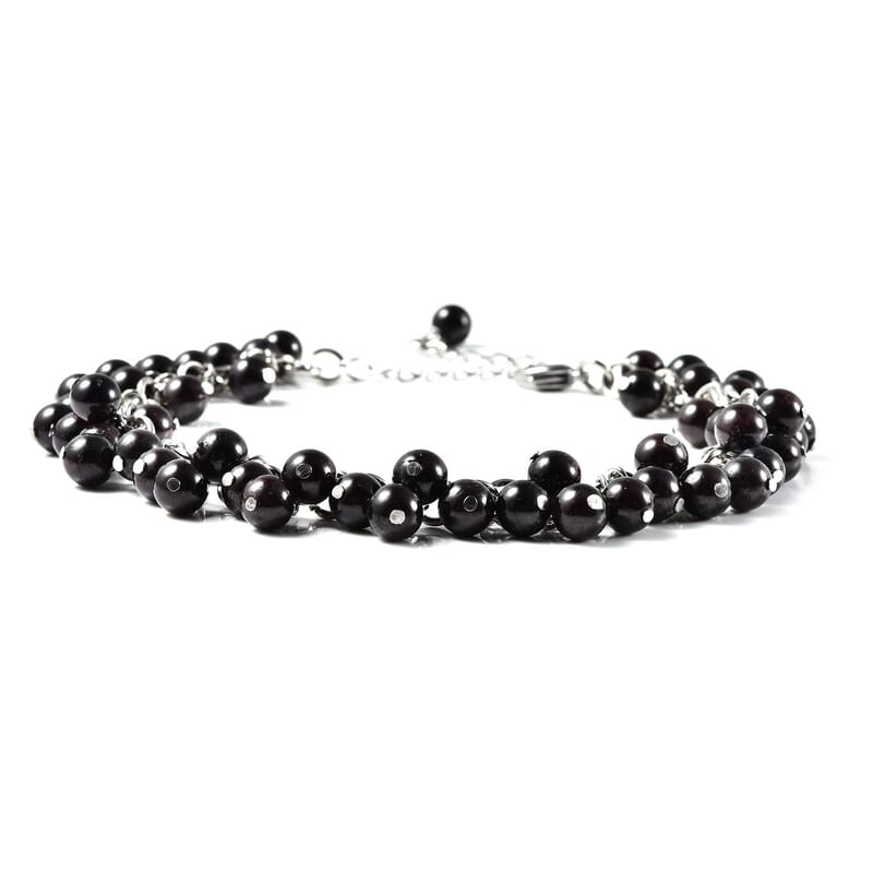 Mozambique Garnet Anklet in Stainless Steel (9 in) 75.00 ctw