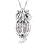 GP Rose De France Amethyst and Multi Gemstone Owl Pendant Necklace 20 Inches in 14K Yellow Gold and Platinum Over Sterling Silver 3.75 ctw image number 6