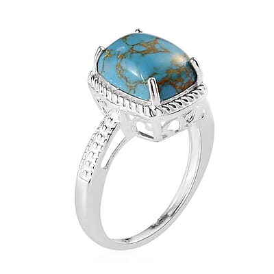 D'Joy Mojave Blue Turquoise 3.15 ctw Solitaire Ring in Sterling Silver (Size 10.0)