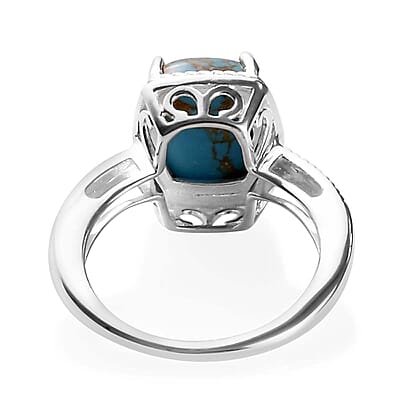 D'Joy Mojave Blue Turquoise 3.15 ctw Solitaire Ring in Sterling Silver (Size 10.0)