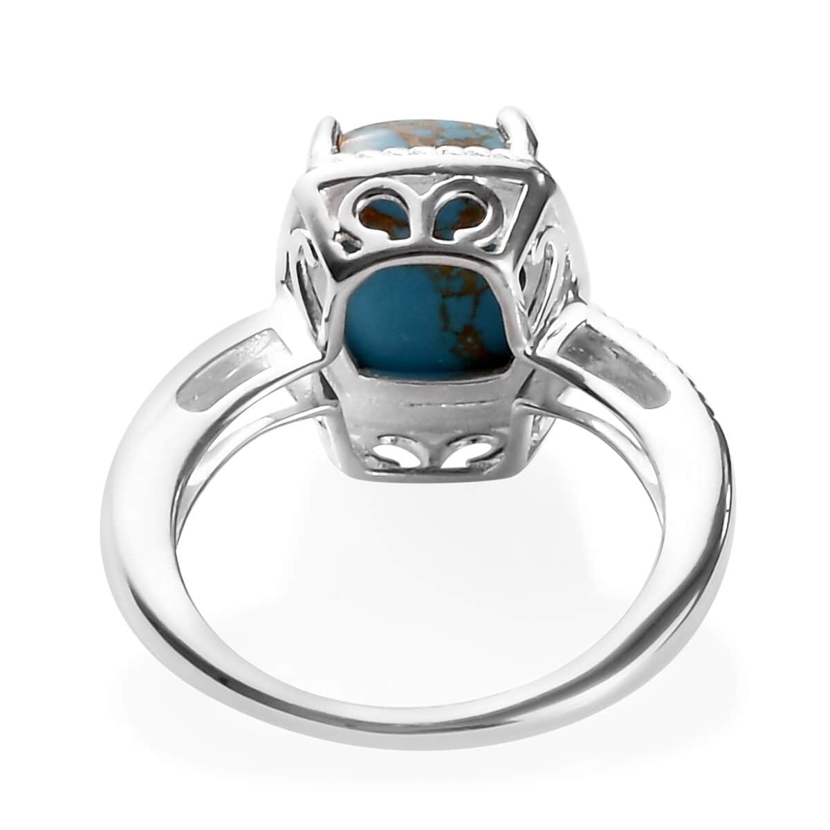 Mojave Blue Turquoise Solitaire Ring in Sterling Silver (Size 6.0) 3.10 ctw image number 6