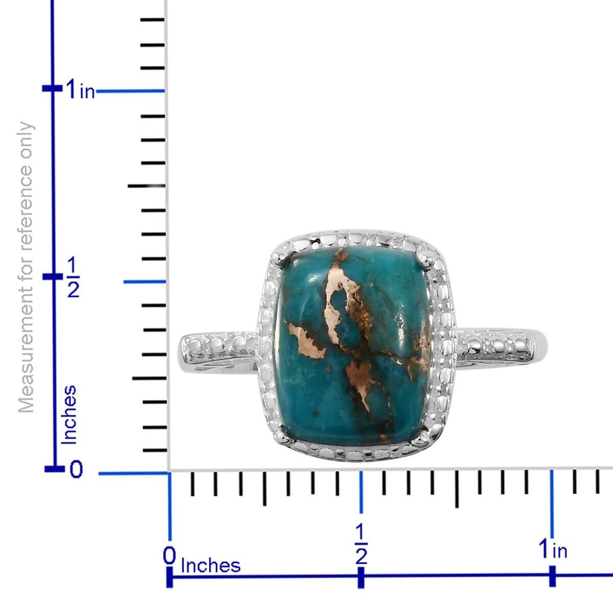 Mojave Blue Turquoise Solitaire Ring in Sterling Silver (Size 7.0) 3.15 ctw image number 6