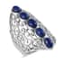 Karis Lapis Lazuli Openwork Elongated Ring in Platinum Bond (Size 5.0) 3.25 ctw image number 0