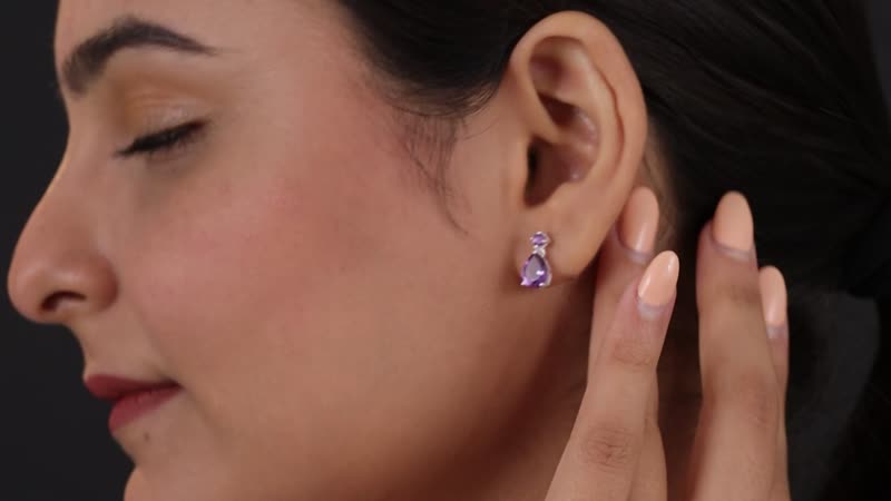 2.35 ctw Bolivian Amethyst Earrings in Sterling Silver