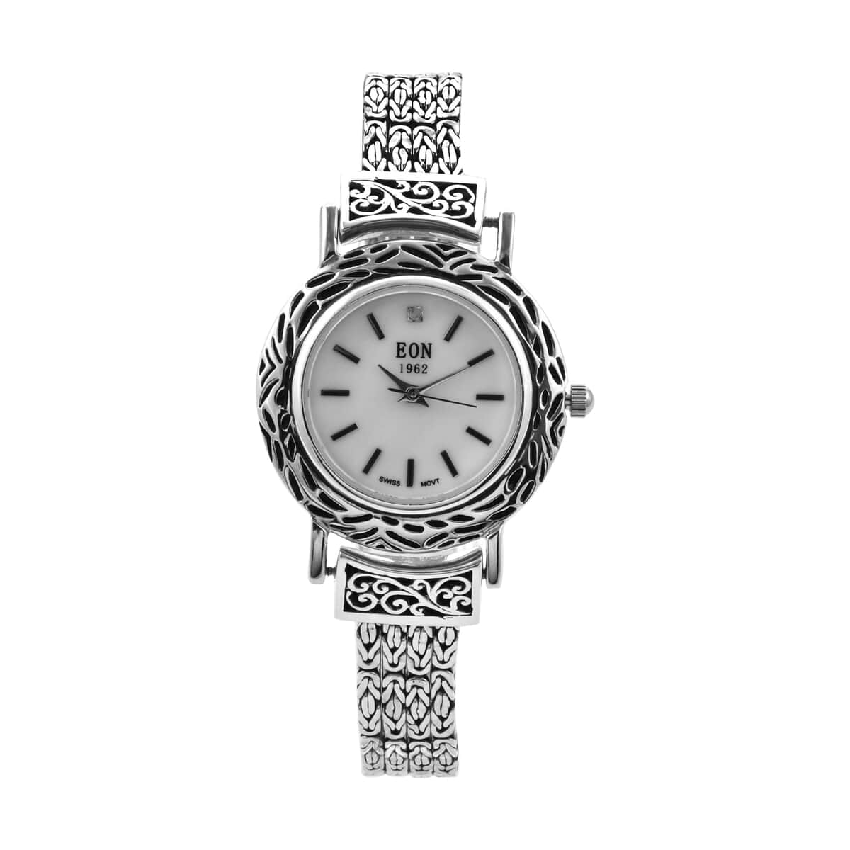Eon 1962 Multi-Row Borobudur Bracelet Watch for Women, Sterling Silver, Swiss Movement Watch, Ladies Bracelet Watch (8.00 In) image number 0