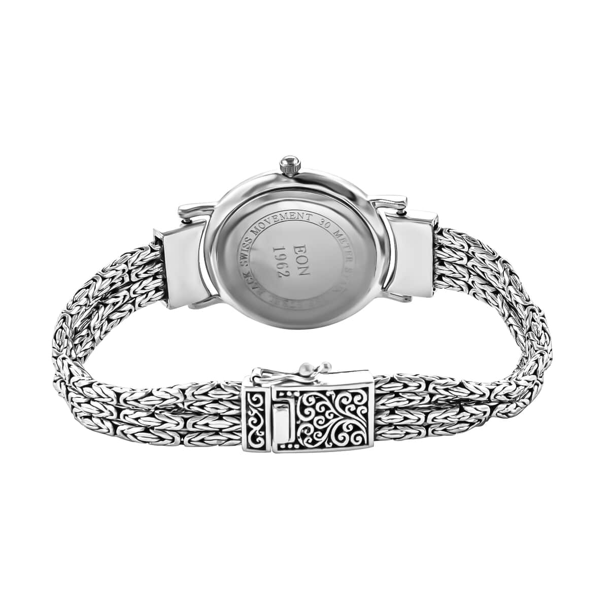 Eon 1962 Multi-Row Borobudur Bracelet Watch for Women, Sterling Silver, Swiss Movement Watch, Ladies Bracelet Watch (8.00 In) image number 4